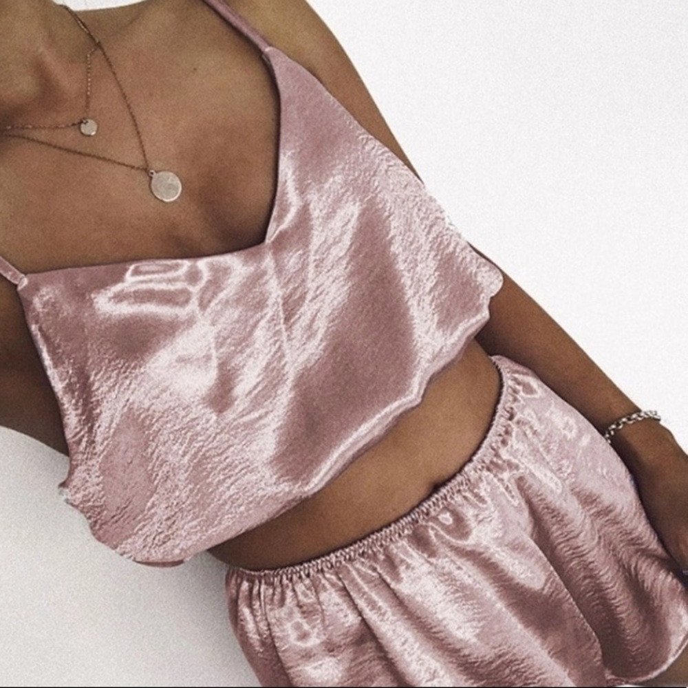 Pink Silky Pj Set✨